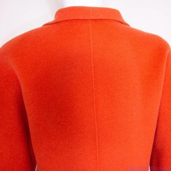 Carole Little 100% wool Orange blazer jacket with black button, size Petite - Picture 9 of 16